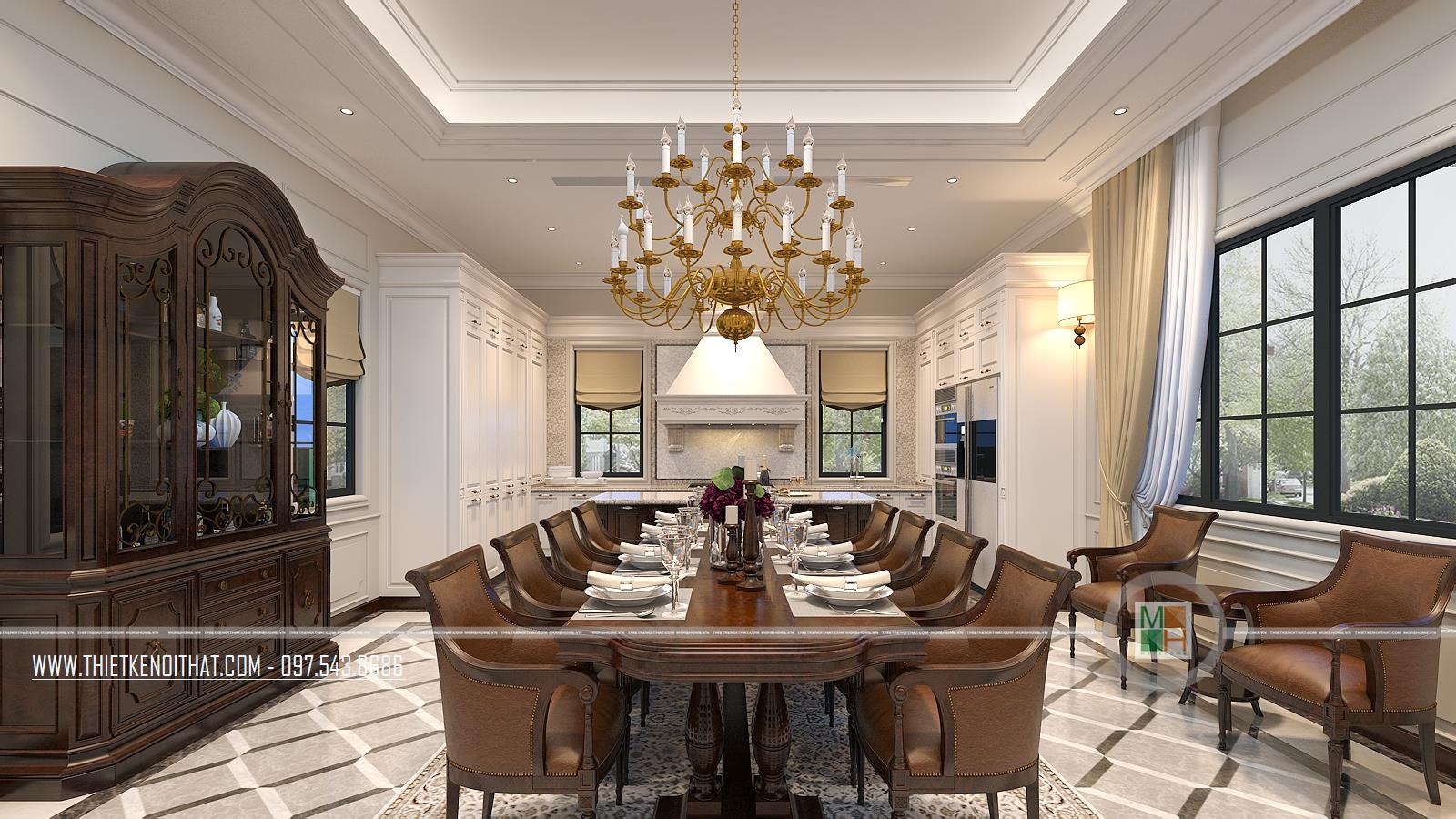 Thiết kế nội thất biệt thự tân cổ điển tại Nghệ An